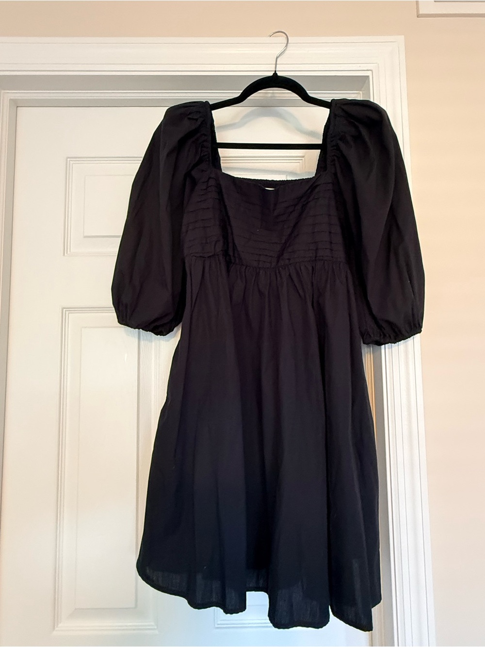 Abercrombie & Fitch Black Puff-Sleeve Mini Dress